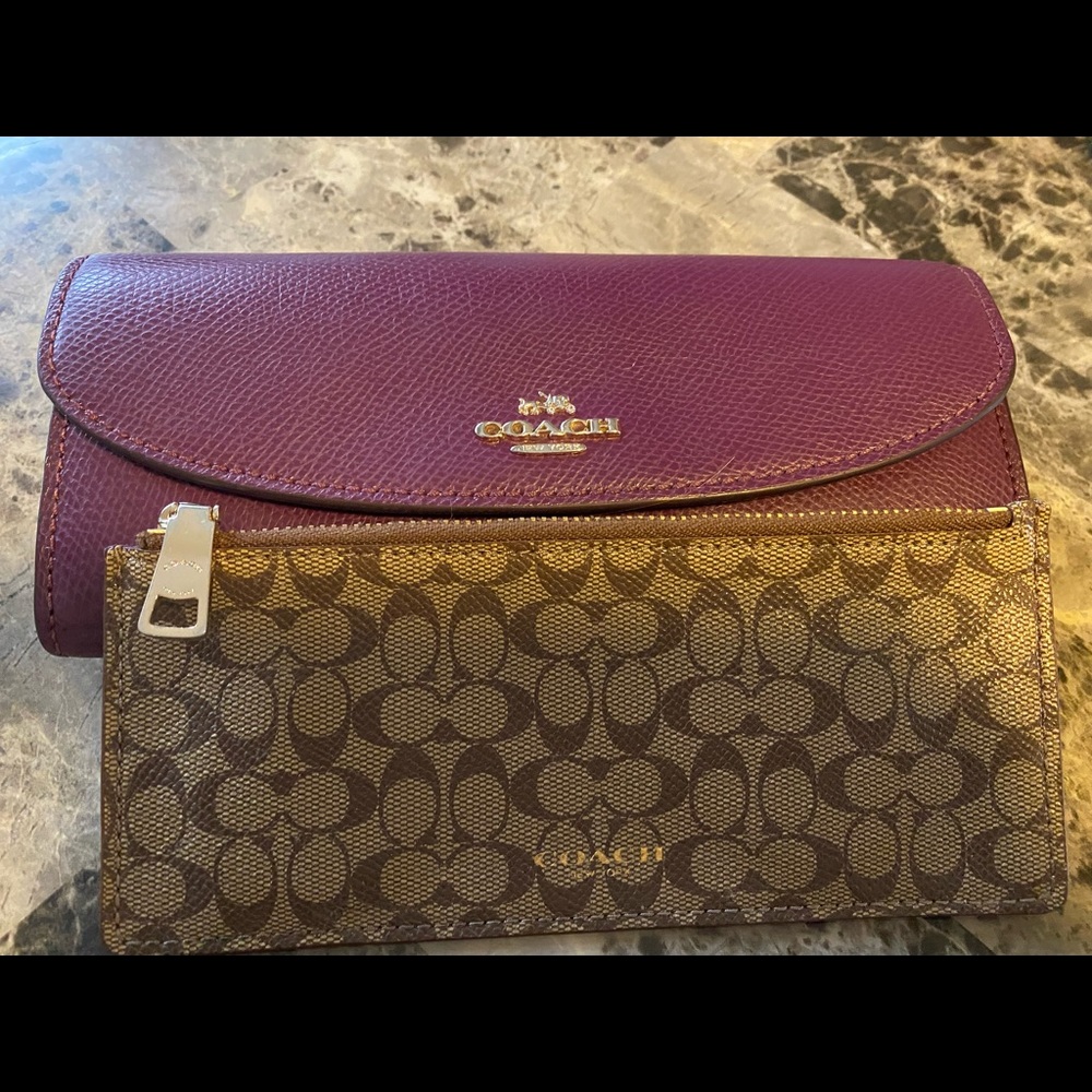 Coach large wallet with change pocket